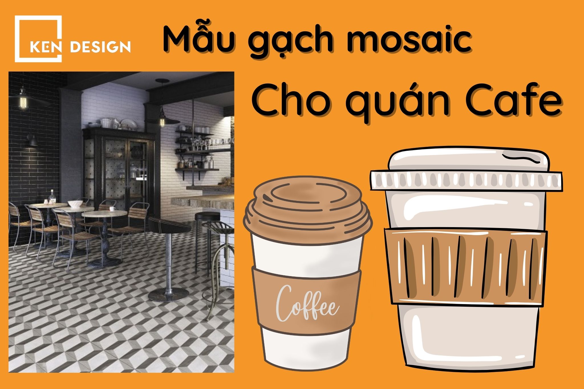 Mẫu gạch Mosaic cho quán cafe